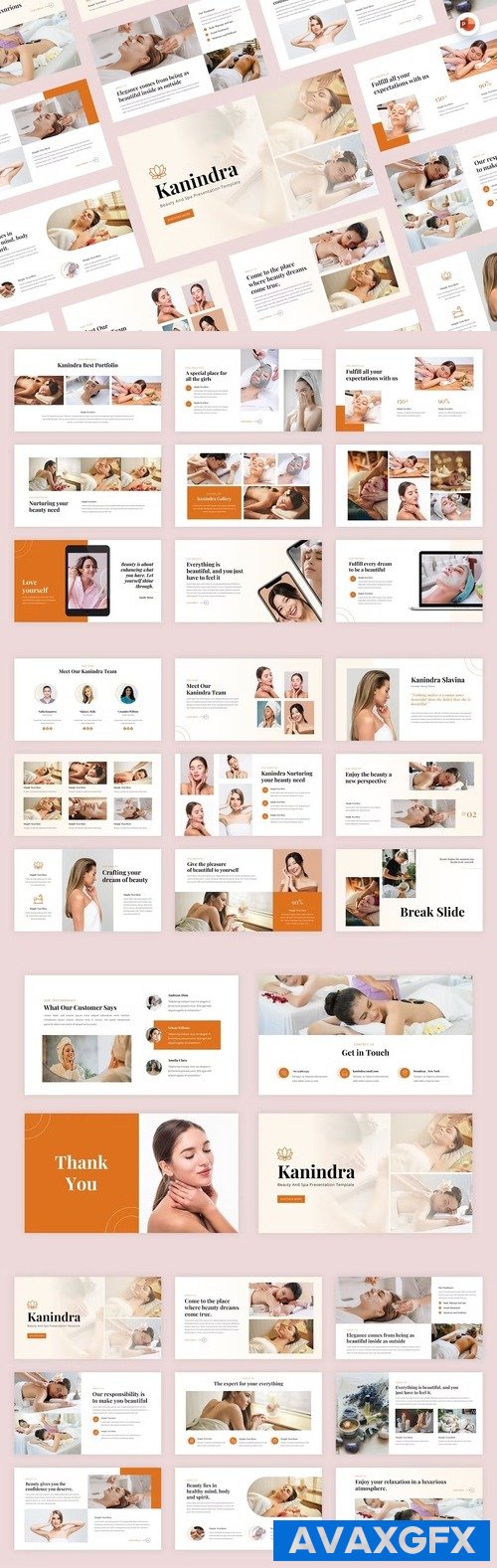 Kanindra - Beauty & Spa PowerPoint Template JUXT93G