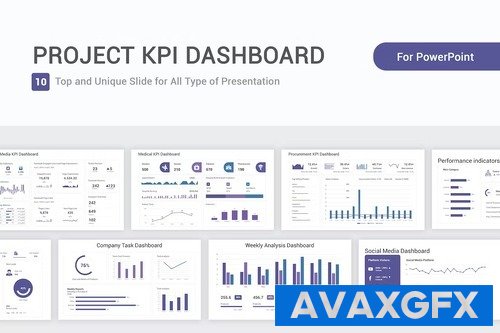Project KPI Dashboard Model PowerPoint Template 2ANKFBR