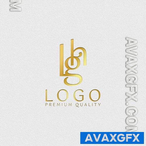 PSD luxury elegant simple minimalist gold logo mockup