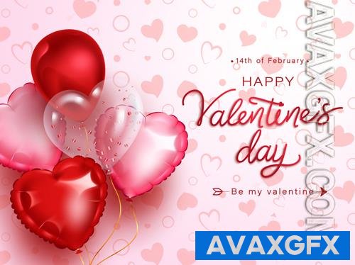 Happy valentine's day, vector hearts