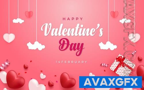 Happy valentine's day, vector background with hearts
