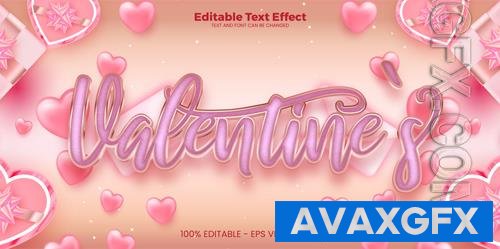 Vector valentines editable text effect 3d text effect template