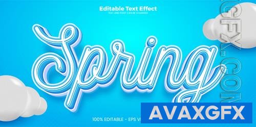 Vector spring editable text effect in modern trend style