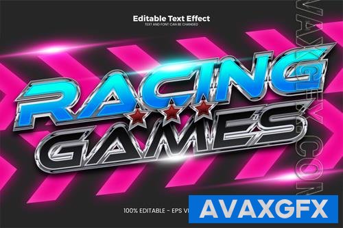 Vector racing game editable text effect in modern trend style