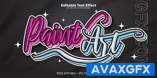 Vector paint art editable text effect in modern trend style