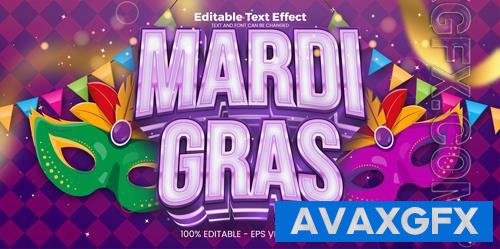 Vector mardi gras editable text effect in modern trend style vol 2