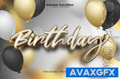 Vector birthday editable text effect in modern trend style