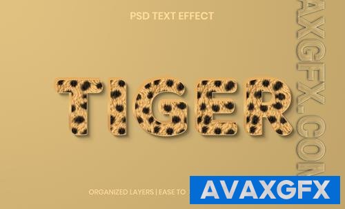 PSD tiger realistic 3d text effect fully editable