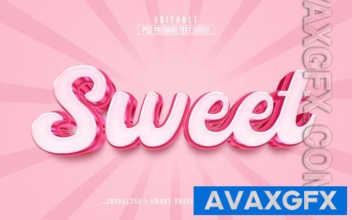 PSD sweet 3d editable psd text effect style