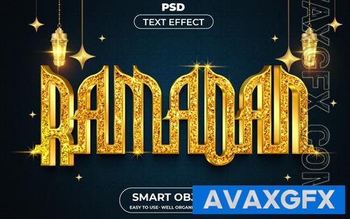 PSD ramadan 3d editable psd text effect style