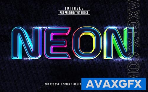 PSD neon 3d editable psd text effect style