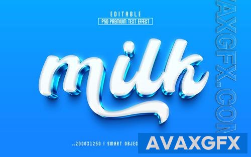 PSD milk 3d editable psd text effect style