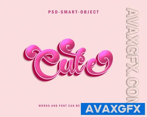 PSD cute 3d text effect