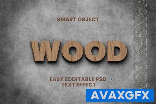 PSD wood material text effect mockup