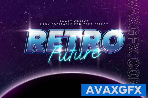 PSD retro future space text effect mockup