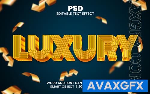 PSD luxury golden 3d editable photoshop text effect style with background