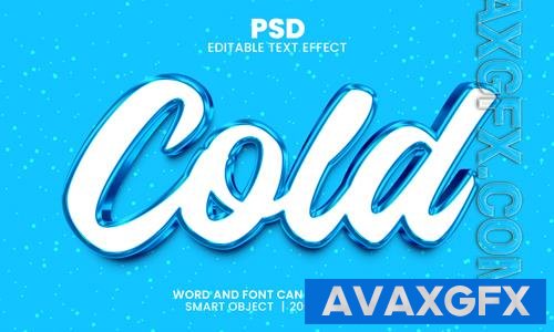 PSD cold 3d editable photoshop text effect style with background