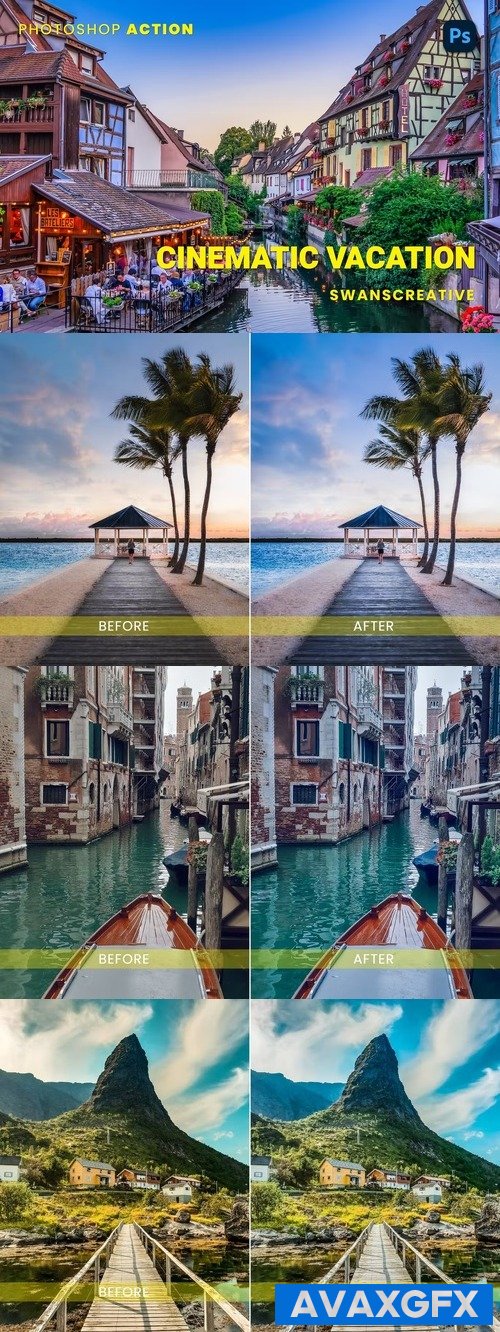 Cinematic Vacation Photoshop Action FEKTWN3