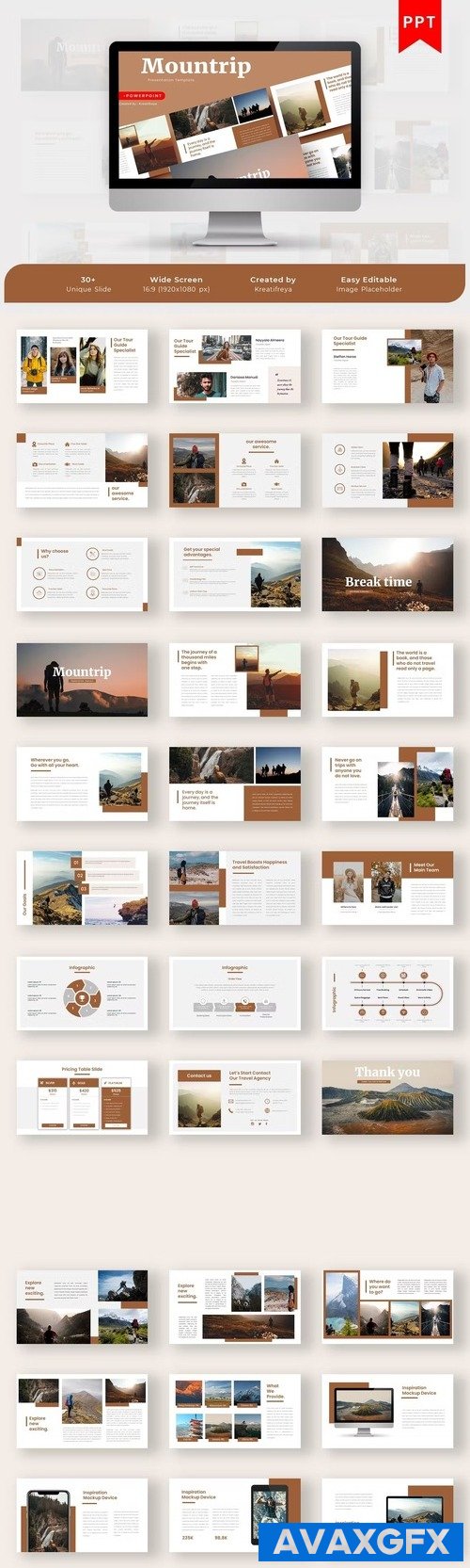 MOUNTRIP PowerPoint Template KXHCCFT