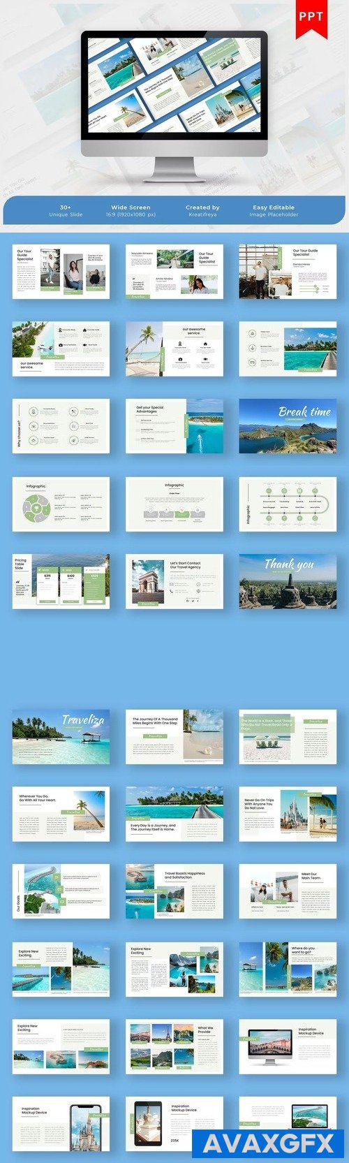 TRAVELIZA PowerPoint Template TNZUE9N