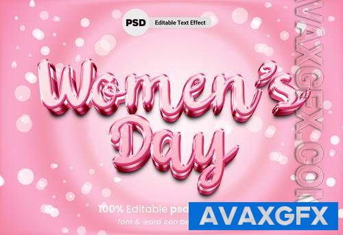 PSD women's day editable 3d text effect