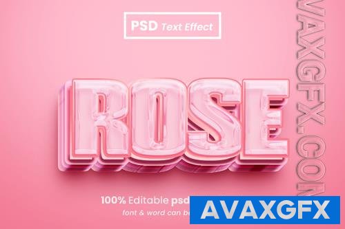 PSD rose editable 3d text effect