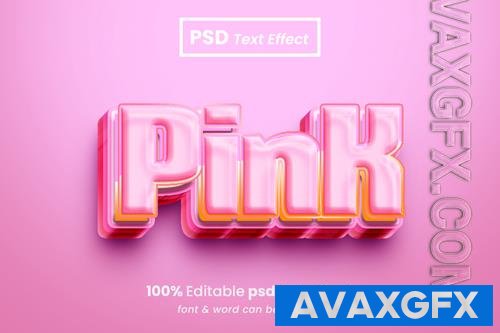 PSD pink editable 3d text effect