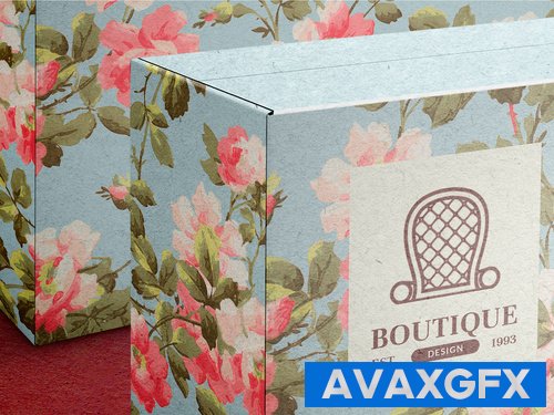 Adobestock - Floral Paper Box Mockup 465401574