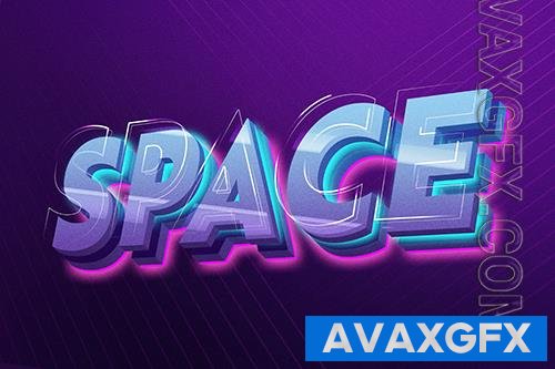 PSD space neon lighting text effect