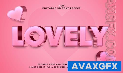 PSD lovely 3d editable text effect with background