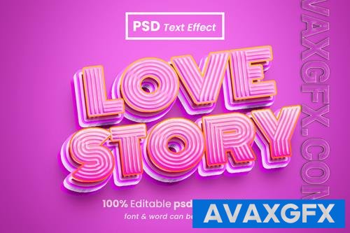 PSD love story editable 3d text effect