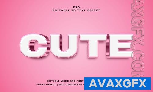 PSD cute 3d editable  text effect with background