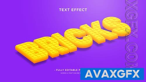 PSD bricks toy text effect