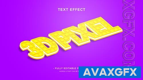 PSD 3d pixel toy text effect