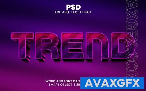 PSD trend 3d editable photoshop text effect style with background