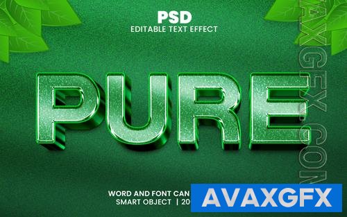 PSD pure green color 3d editable photoshop text effect style with background