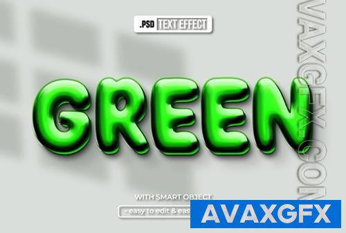 PSD green editable text effect