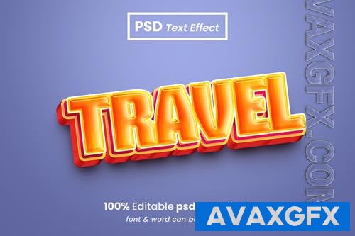 PSD travel editable 3d text effect