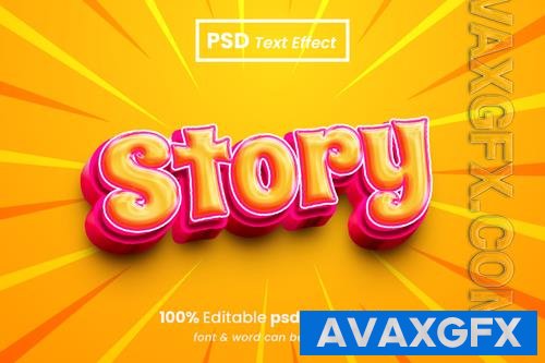 PSD story editable 3d text effect