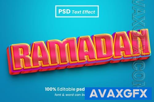 PSD ramadan editable 3d text effect