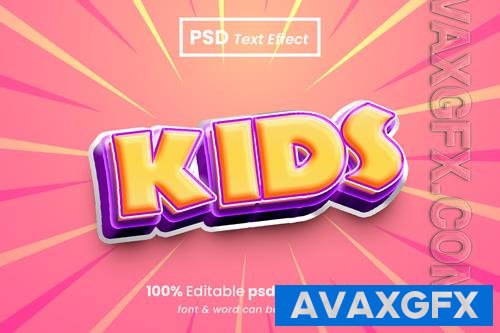 PSD kids editable 3d text effect