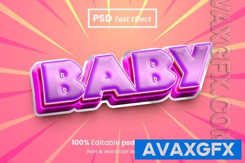 PSD baby editable 3d text effect