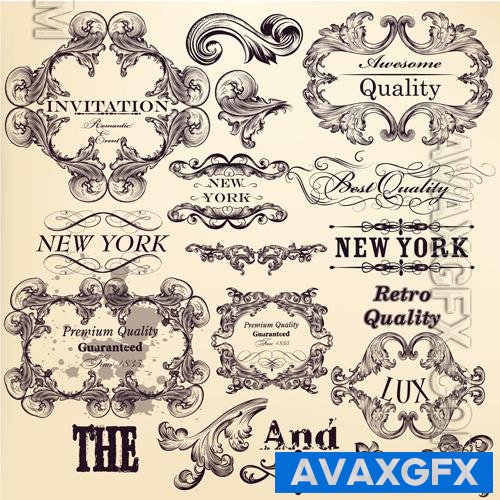 Ornamental vector design elements collection