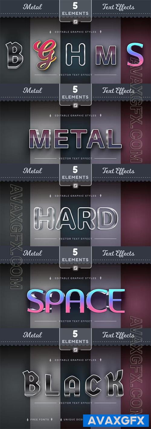 Metal - editable text effect, font style