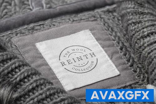 PSD logo mockup sweater label