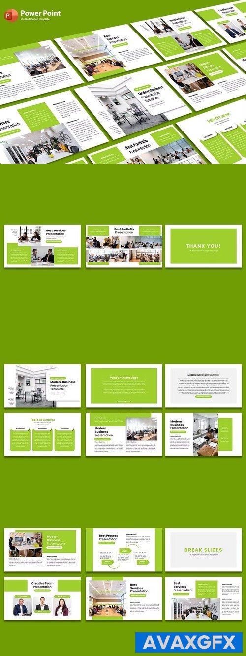Modern Business Persentation Power Point Template 6D3GJ5L