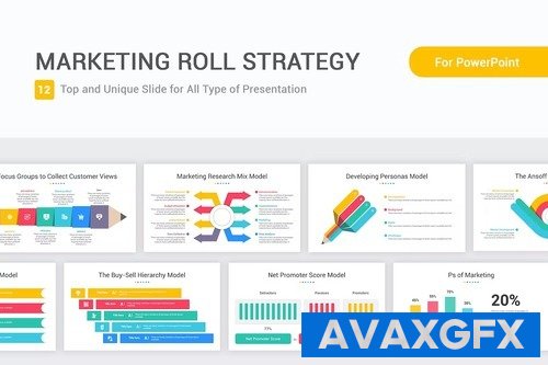 Marketing Roll Strategy Model PowerPoint Template CE2JVGN