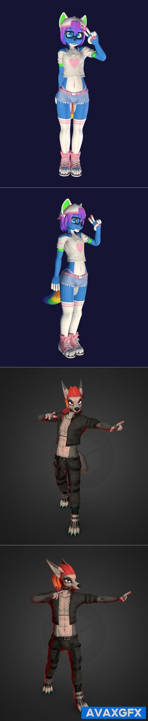 Icarus VRChat and Ryla (fursona) – 3D Print