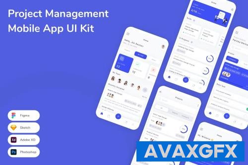 Project Management Mobile App UI Kit 3D8C6PV