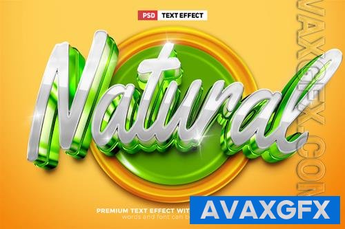 PSD green natural 3d editable text effect